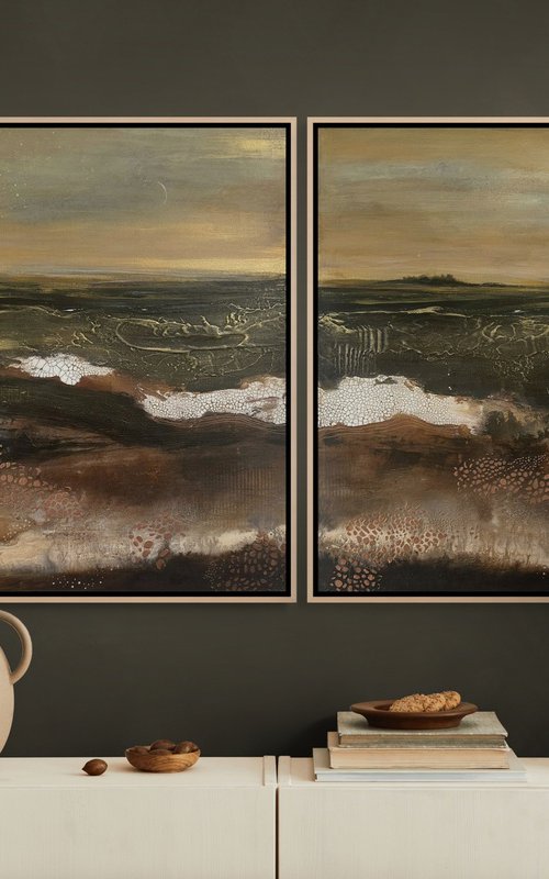 The Departed (Diptych) by Fiona Grimshaw