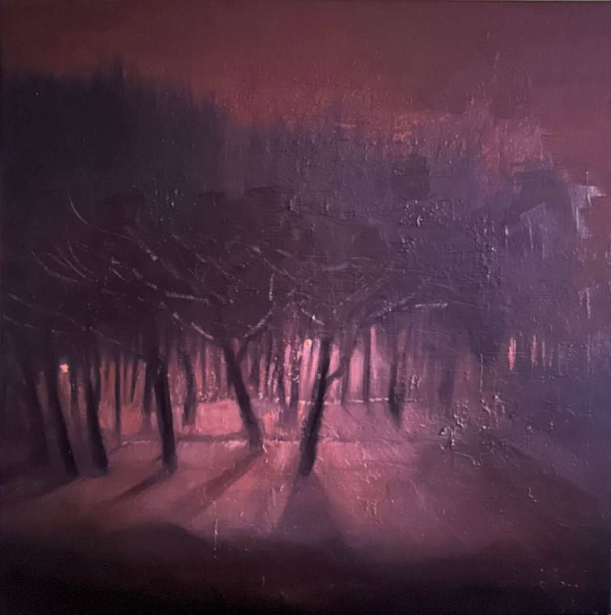 Night Park By Fosco Culto, 16 X 16, Artwork For Sale On Artfinder