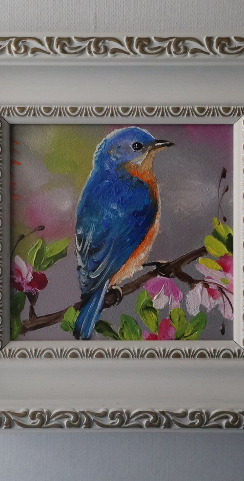 Bluebird painting frame by Natalia Shaykina