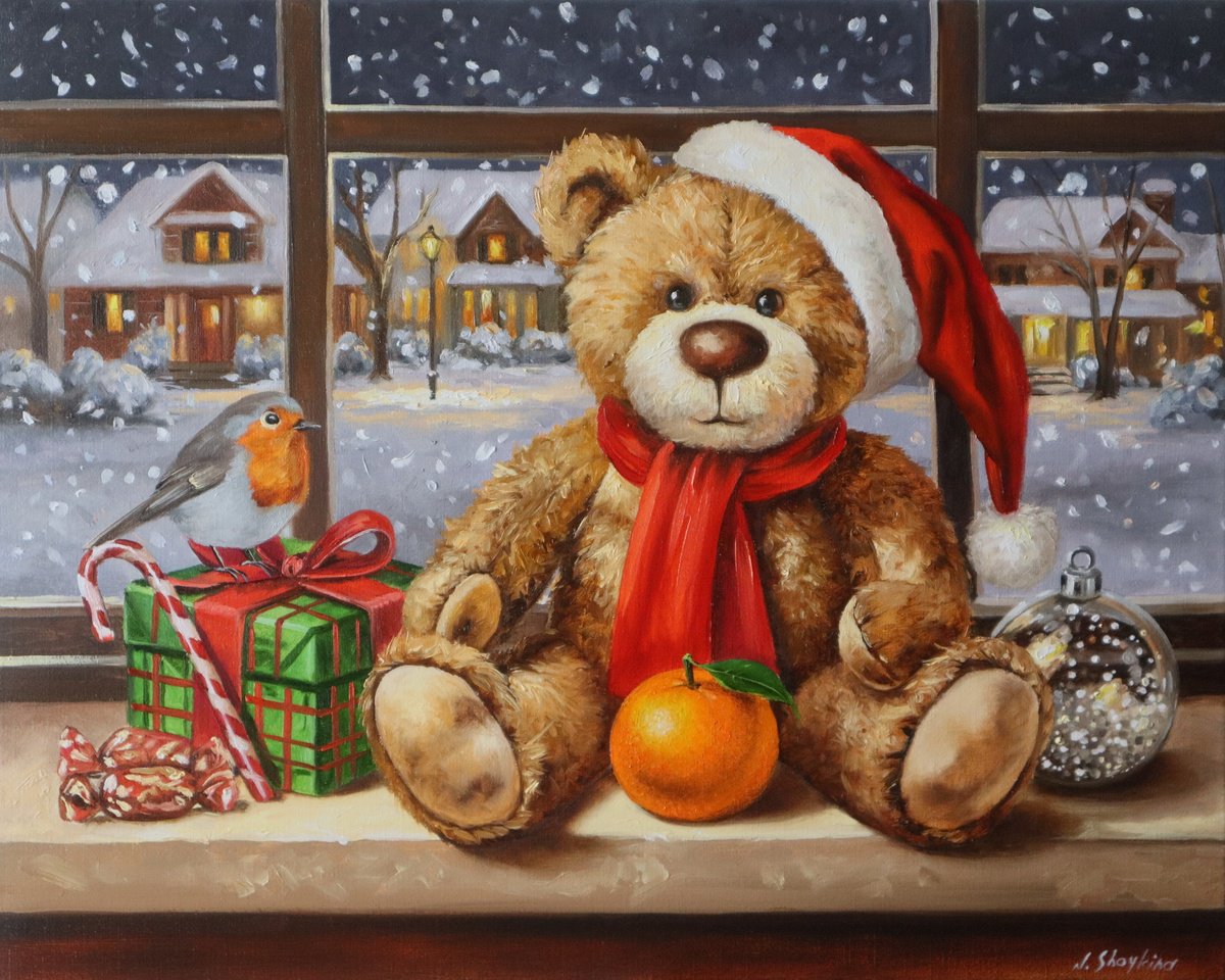 Photorealistic Oil Painting , Holy Night - Cozy Christmas By Natalia Shaykina, 20 X 16, Artwork For Sale On Artfinder