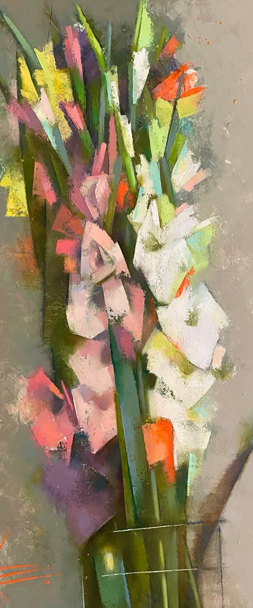 Elegant gladioli by Oksana Kornienko