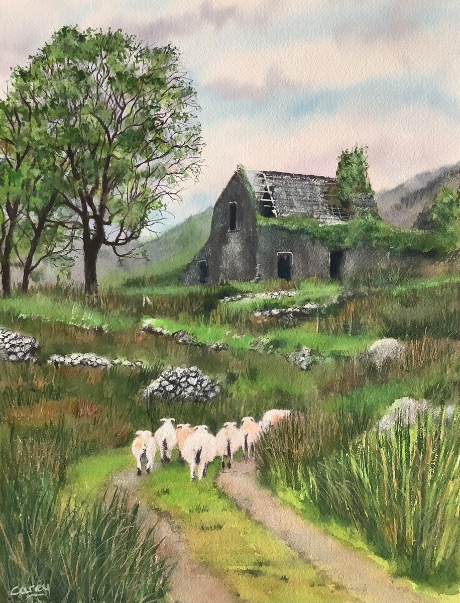 Impressionistic Landscape Watercolour By Darren Carey, 11 X 15, County Kerry, Ireland., Original Artwork