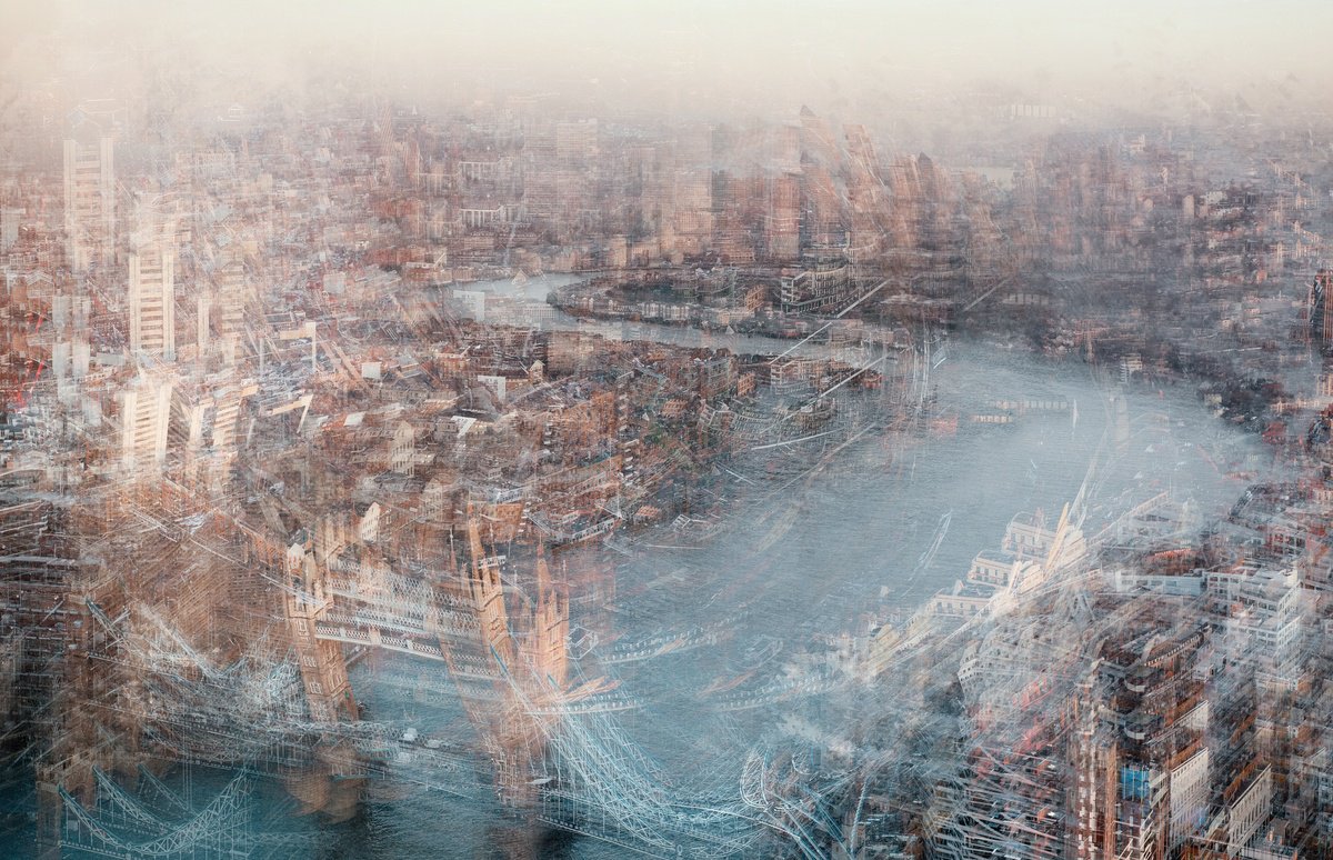 Illustrative Cityscapes Photograph By Srdjan Jevtic, 51 X 33", London, Original Artwork