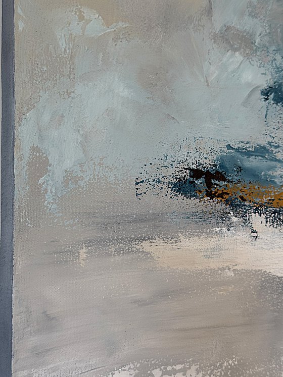 Large Seascape-Ochre Tidal Reflections