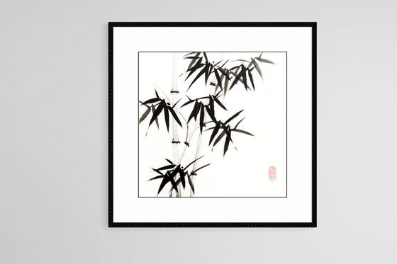 Three bamboos - Bamboo series No. 2110 - Oriental Chinese Ink Painting