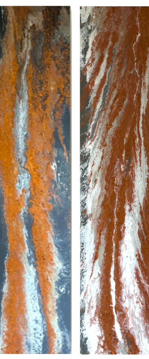 Sillage — Monumental Abstract Diptych by Kseniia Turik