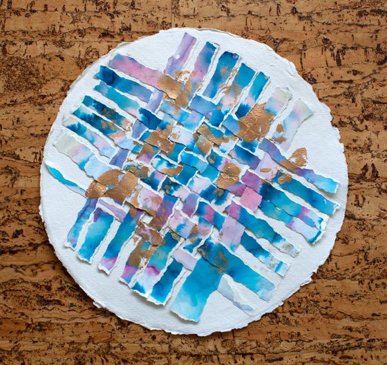 Circle paper weaving collage