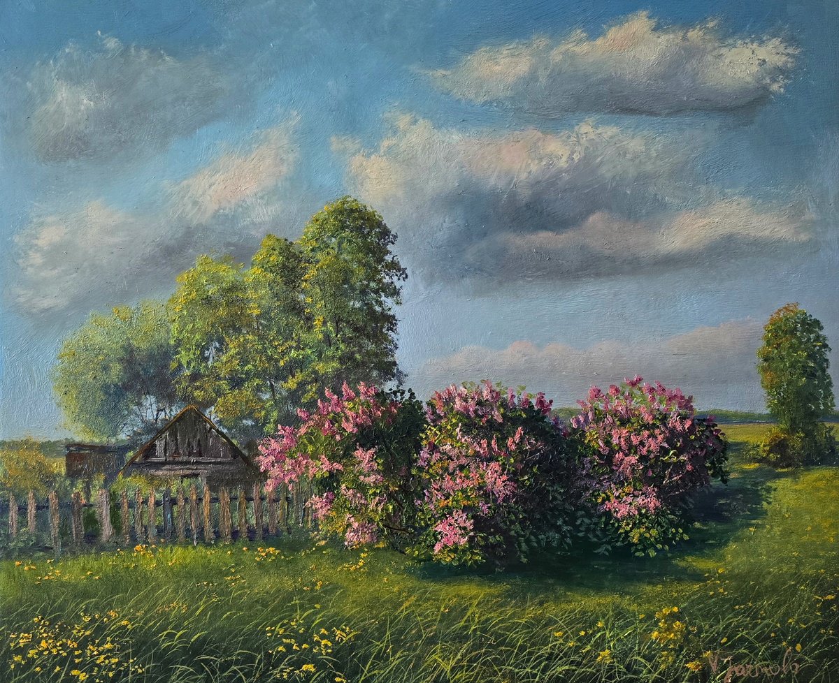 Impressionistic Landscape Oil Painting By Vladimir Jarmolo, 24 X 20", Spring Symphony, Original Artwork