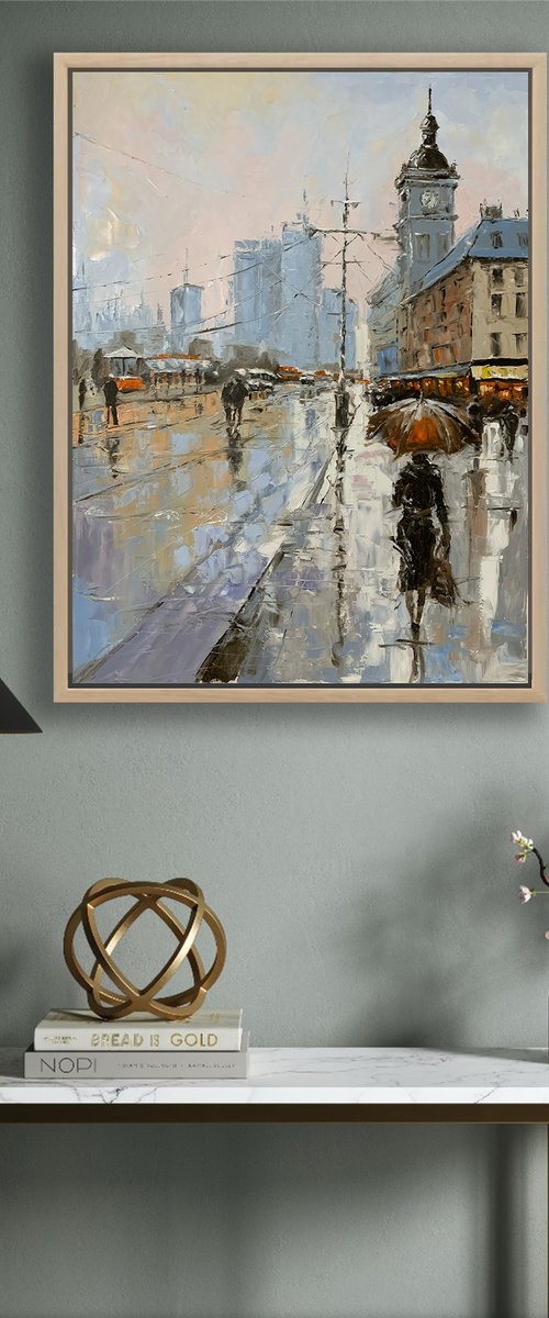 Woman in City, Rain Elegy. by Vita Schagen