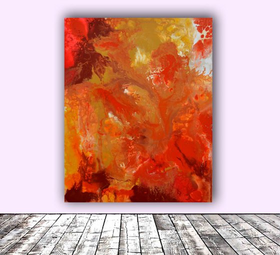 The Energy of Autumn - Season Collection, Big Painting- FREE SHIPPING - Large Abstract Painting - Ready to Hang, Hotel and Restaurant Wall Decoration