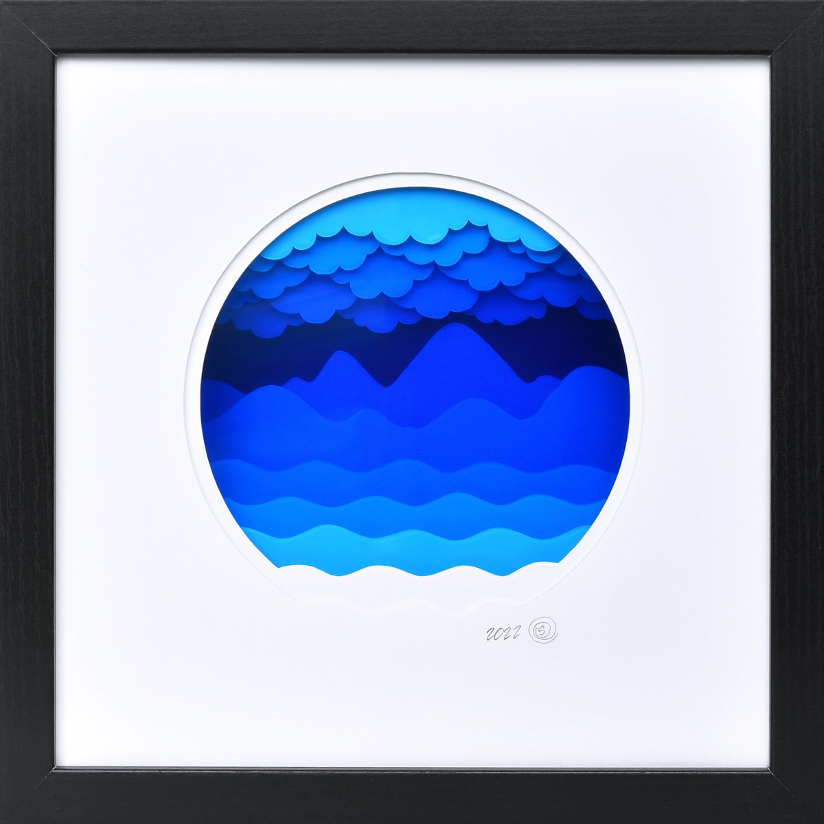 Landscape Sculpture By Olga Skorokhod, 10 X 10", Stormy Ocean, Original Artwork