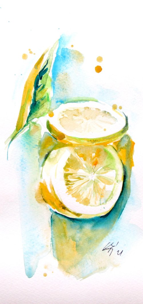 Lemon on table by Kovács Anna Brigitta