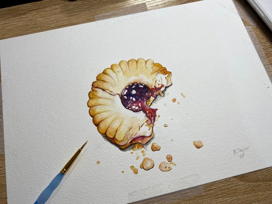 Oh crumbs… biscuit watercolour painting