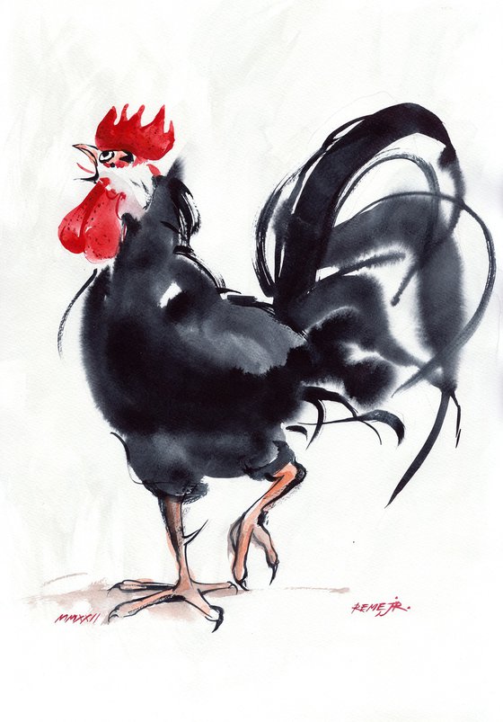 Bird CCLVI - Rooster