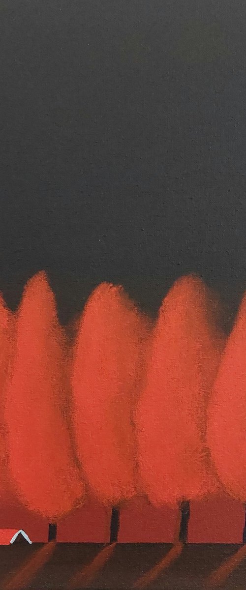 Red Fall Leaves by Nelly van Nieuwenhuijzen