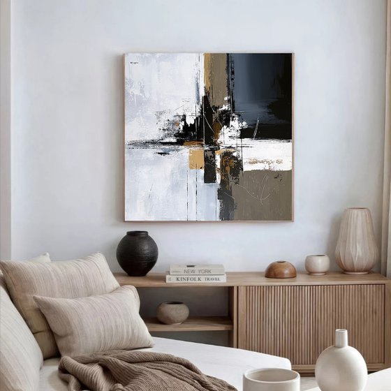 Axis of Still Waters. Black White Ochre