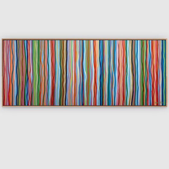 Funky Beat - Tasmanian Oak Frame - 155 x 64cm acrylic on canvas