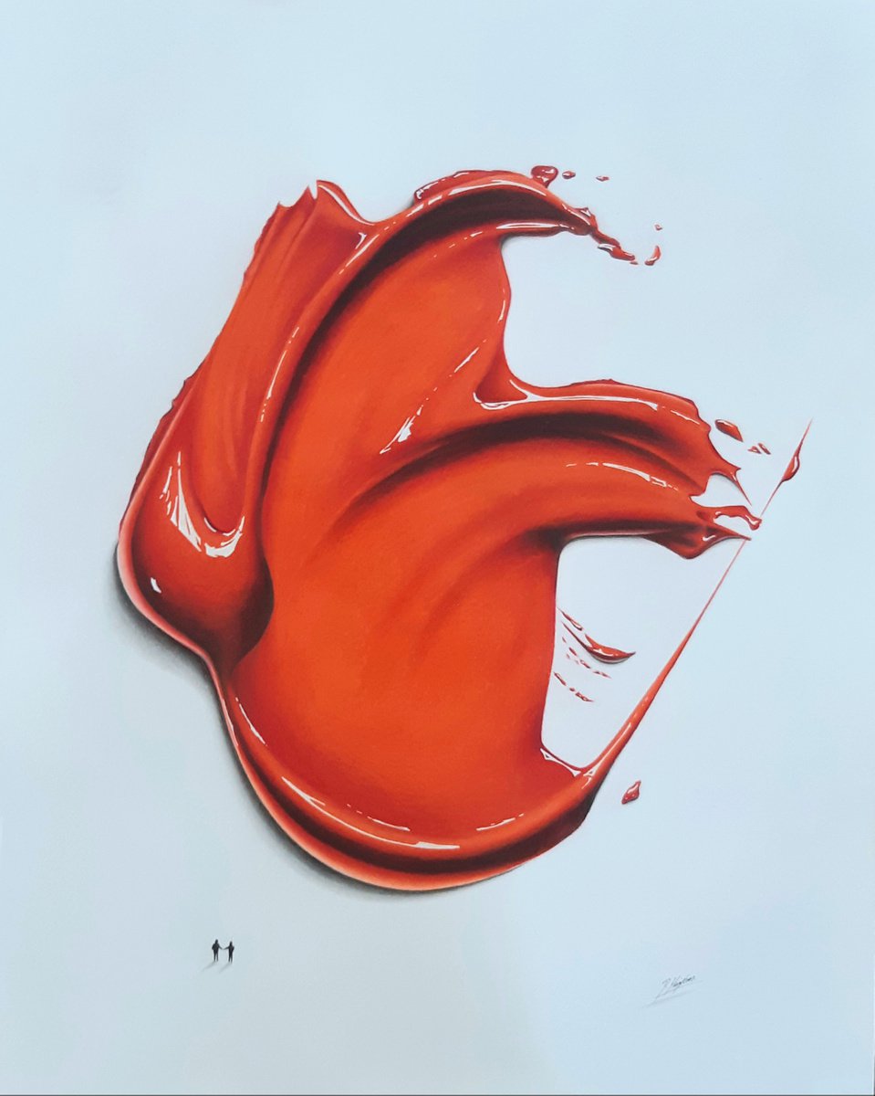 Light Cadmium Red 117: A Colour Pencil Drawing Of Paint by Daniel Shipton