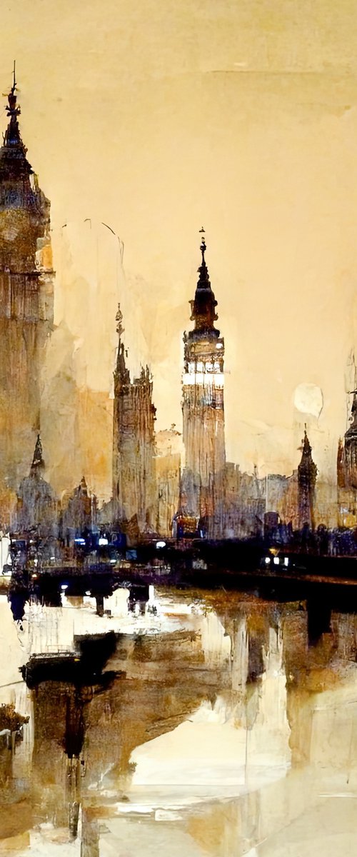 Digital Painting " Abstract London" v7 by Yulia Schuster