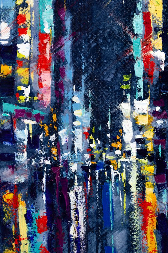 Abstract cityscape .Night city