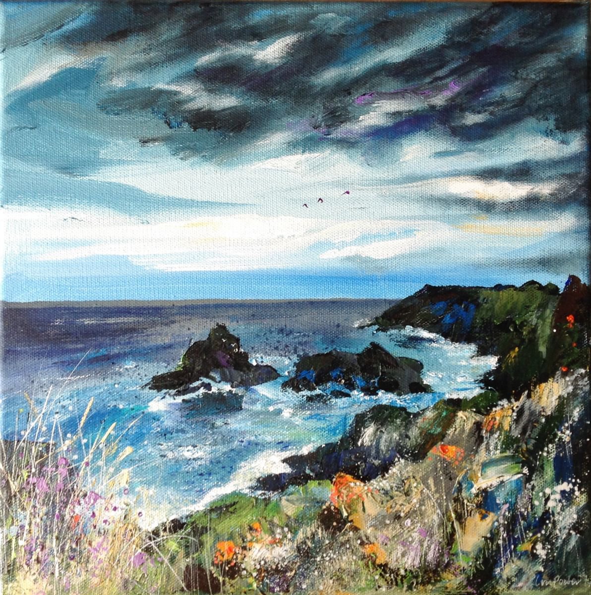Coastal View By Luci Power, 13 X 13, Artwork For Sale On Artfinder