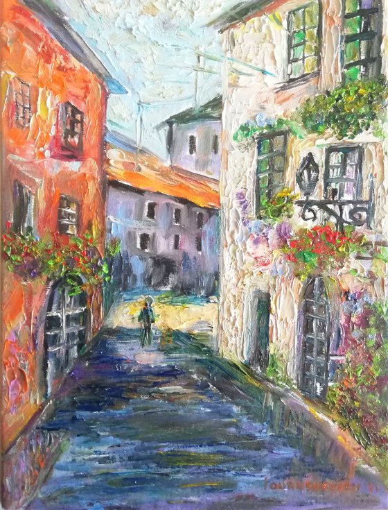 "Rome's Streets" Original Oil Painting 10x7"