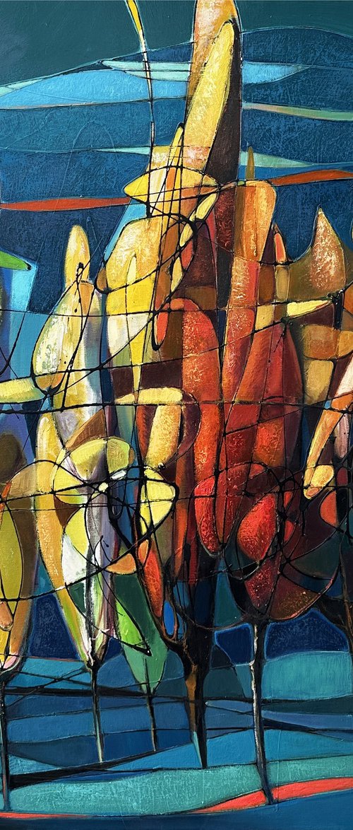 Forest in Gold and Blue by Hovhannes Avetisyan