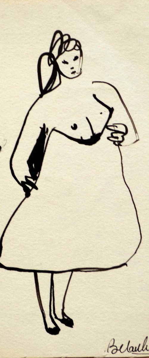 The Nude Study, life sketch 7x16 cm ESA9 by Frederic Belaubre