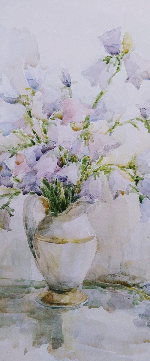 Bluebells flowers. Original watercolour painting. by Elena Klyan
