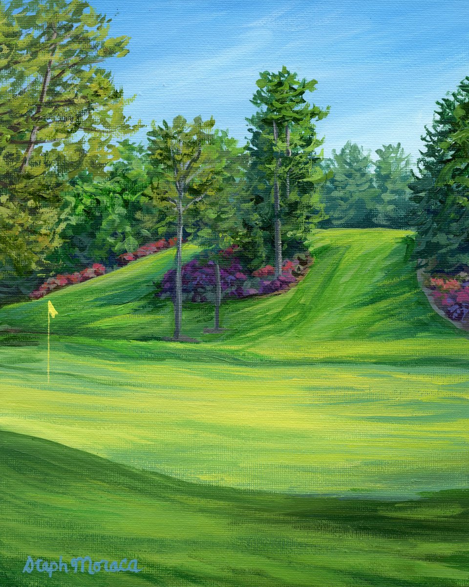 Impressionistic Landscape Acrylic Painting By Steph Moraca, 11 X 13", Augusta No. 6, Original Artwork