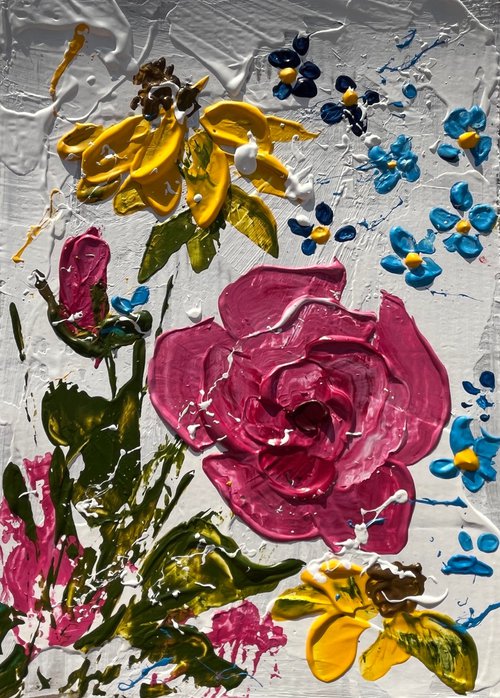 Rose in the fall garden by Halyna Kirichenko