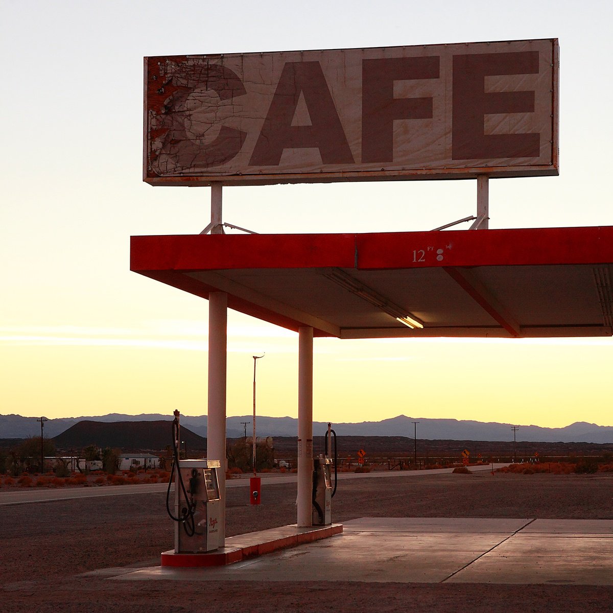 Photorealistic Cityscapes Photograph By Heike Bohnstengel, 12 X 12, Late Coffee, Route 66, Original Artwork