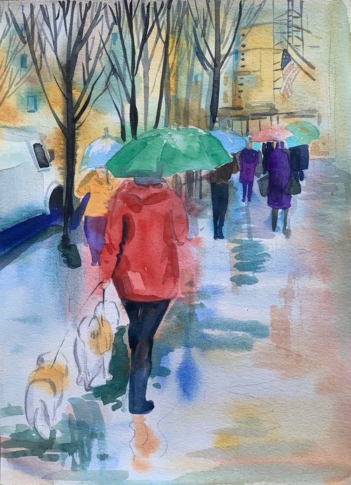 Walk in the rain by Olga Pascari