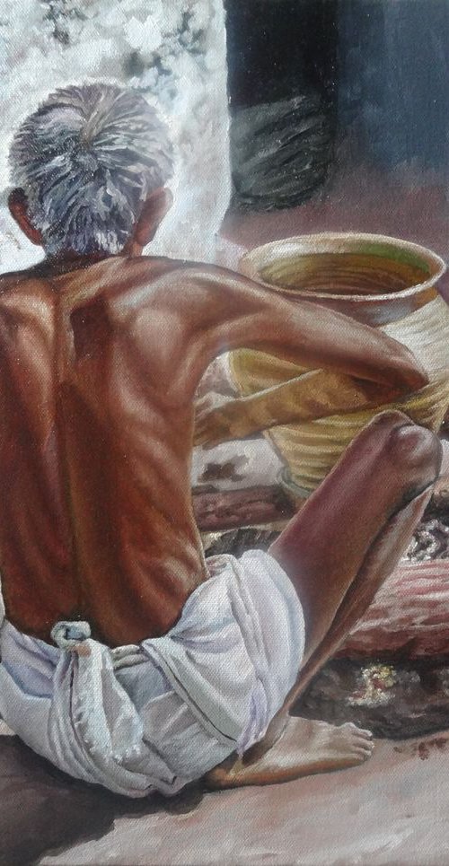 Man making pot by Ramya Sadasivam