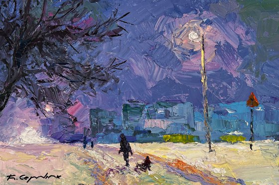 Evening Walk in Winter