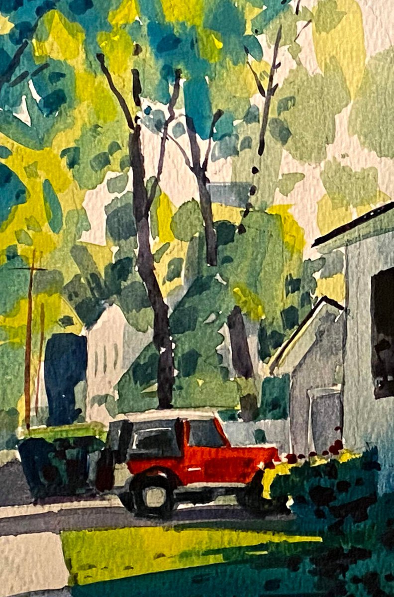 Impressionistic Cityscapes Watercolour By Paul Cheng, 4 X 6", Watercolor Landscape011, Original Artwork