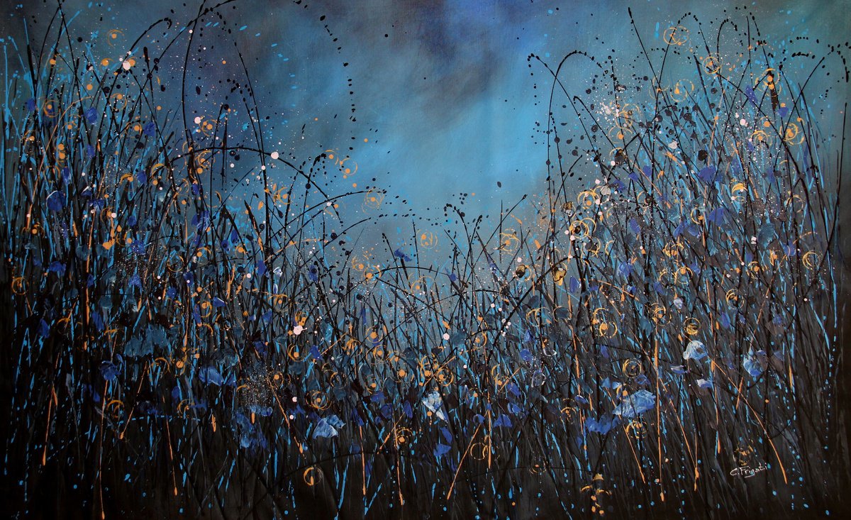 SPECIAL PROMO Notturno Regale #9 - Extra large original abstract floral landscape by Cecilia Frigati