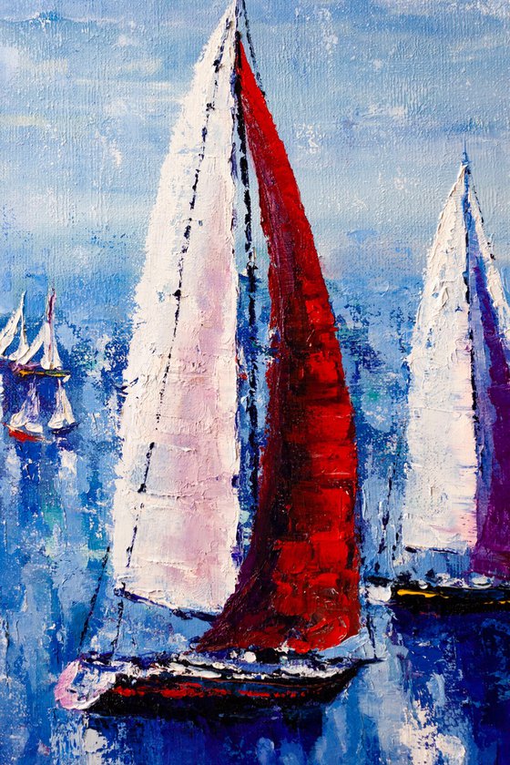 Yachts at sea