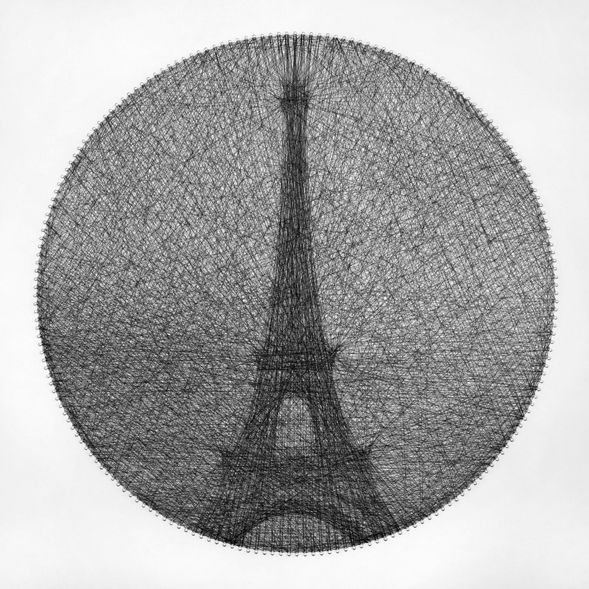 Eiffel Tower String Art Wall Panel by Andrey Saharov