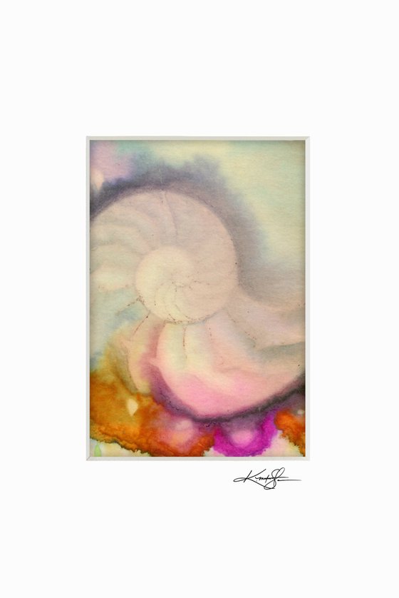 Nautilus Shell 2020-8 -  Mixed Media Sea Shell Painting by Kathy Morton Stanion