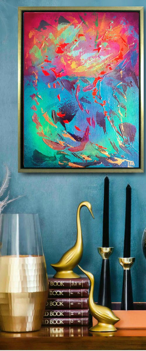 Green, Purple and Gold by Lisa Mann