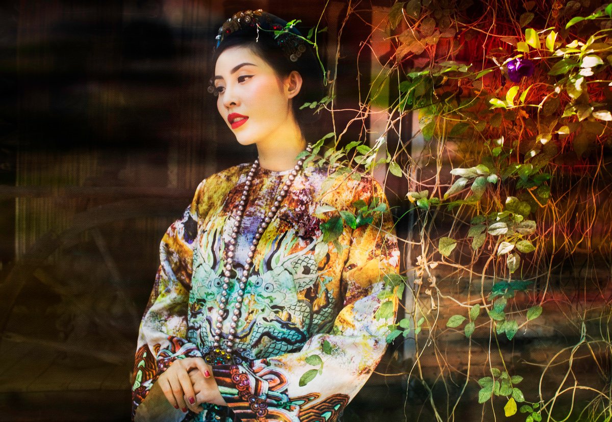 Expressive Portrait Photograph By Viet Ha Tran, 17 X 12", The Scent Of Longing, Original Artwork