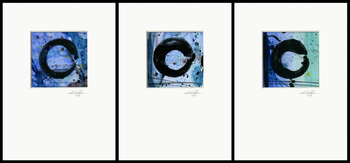 Enso Of Zen Collection 6 - 3 Abstract Zen Circle paintings by Kathy Morton Stanion by Kathy Morton Stanion