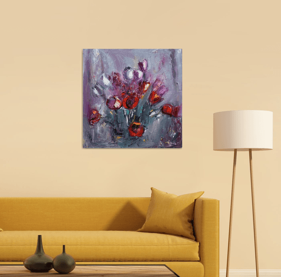 Bouquet in Crimson and Violet