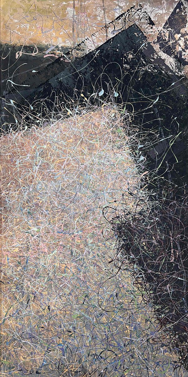 Abstract Acrylic Painting By Nadiia Antoniuk, 35 X 69", Letters To Tomorrow, Original Artwork