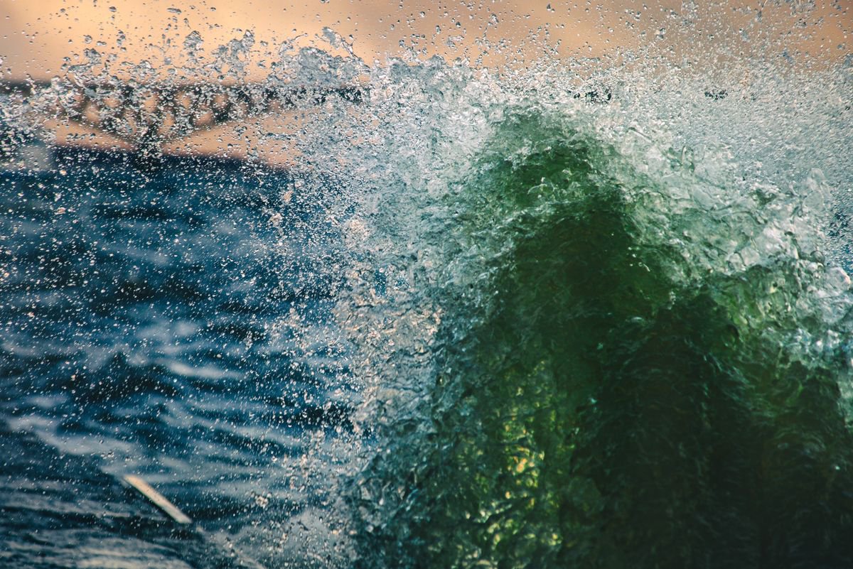 Wave. Storm on Volga river by Artem Korenuk