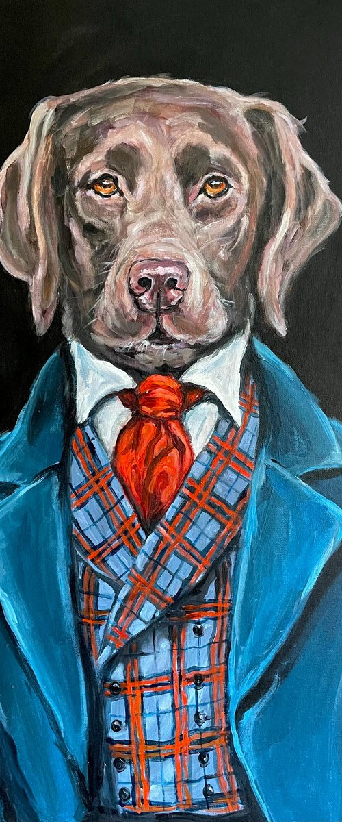 Chocolate Labrador by Louise Brown