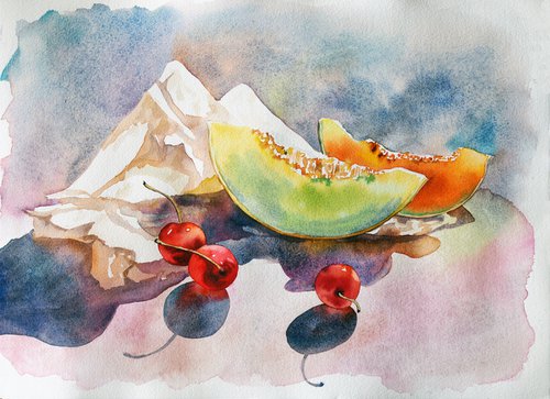 Summer still life with melon by Delnara El
