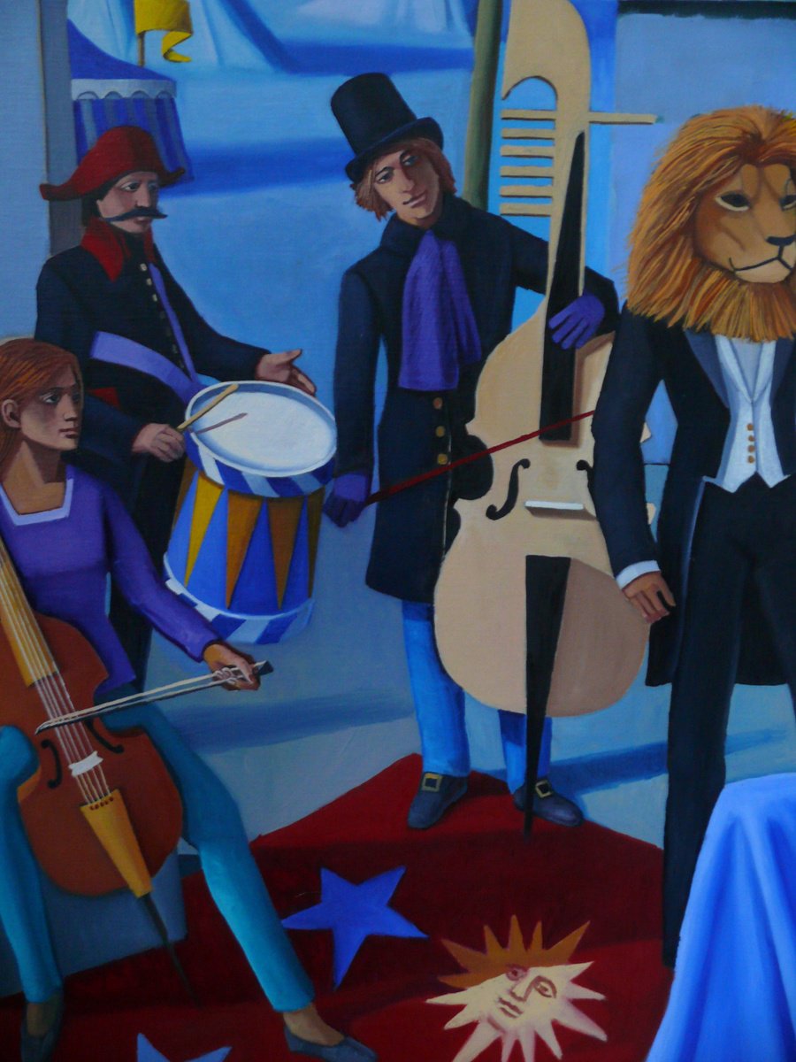 Portrait Oil Painting By Paul Rossi, 36 X 48", Circus Mother And Child, Original Artwork