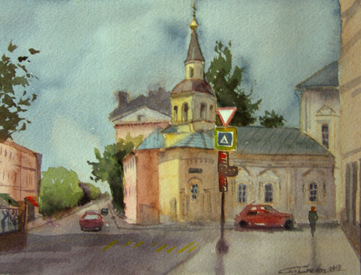 Sretensky Boulevard in summer by Elena Gaivoronskaia